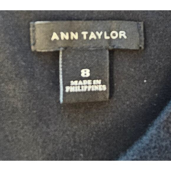 Ann Taylor size 8 black career business casual sleevless double lined dress midi - Picture 4 of 7